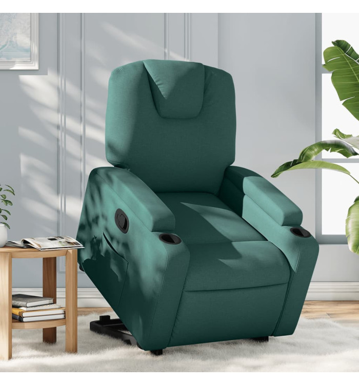Fauteuil inclinable vert foncé tissu | Mobilier & Déco