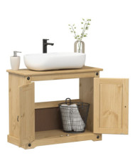 Armoire lavabo de salle de bain Corona bois de pin massif | Mobilier & Déco
