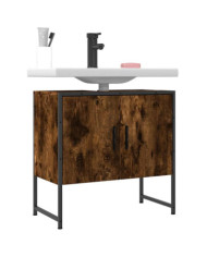 Armoire lavabo de salle de bain chêne fumé 60x33x60 cm | Mobilier & Déco