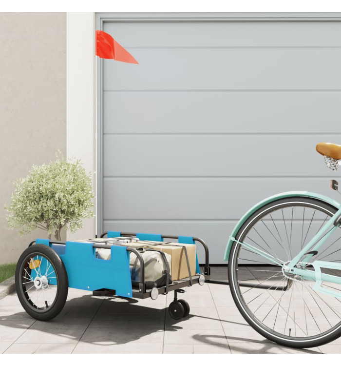 Remorque de vélo bleu tissu oxford et fer | Mobilier & Déco