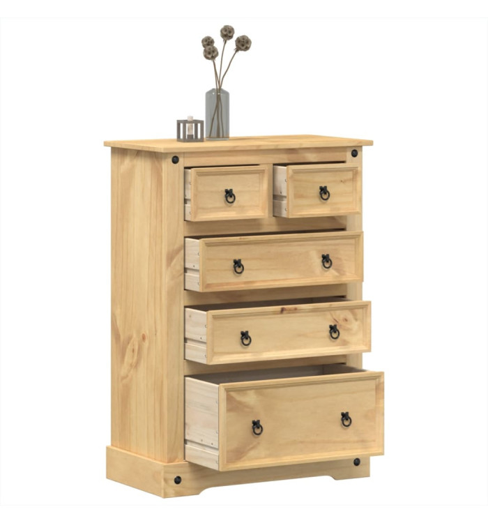 Commode Corona 80x43x114 cm bois massif de pin | Mobilier & Déco