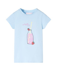 T-shirt pour enfants bleu doux 140 | Mobilier & Déco