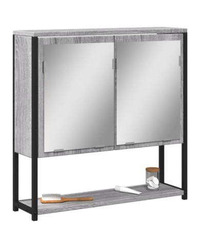 Armoire à miroir de salle de bain sonoma gris bois d’ingénierie | Mobilier & Déco