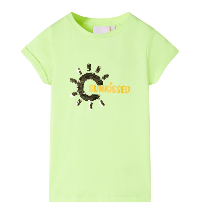 T-shirt pour enfants jaune néon 104 | Mobilier & Déco