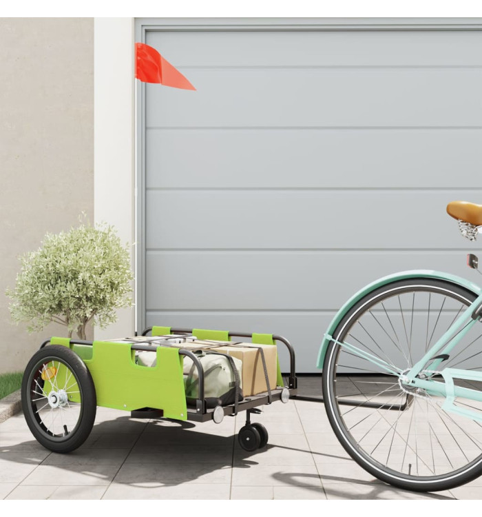 Remorque de vélo vert tissu oxford et fer | Mobilier & Déco