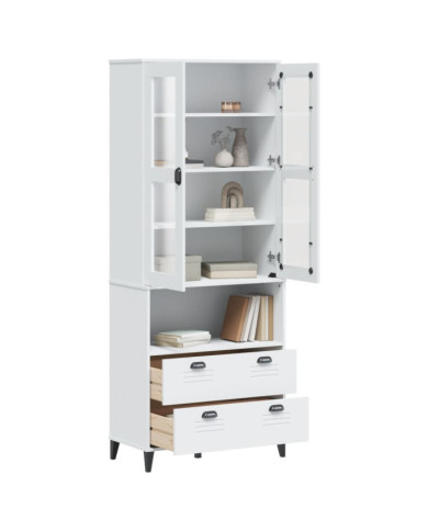Buffet VIKEN blanc 80x40x200 cm bois massif de pin | Mobilier & Déco