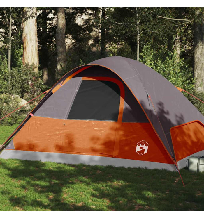 Tente familiale à dôme 6 personnes orange imperméable | Mobilier & Déco