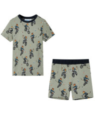 Pyjamas à manches courtes pour enfants kaki clair 92 | Mobilier & Déco
