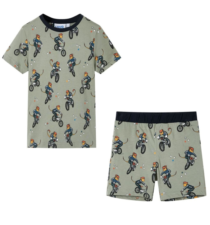 Pyjamas à manches courtes pour enfants kaki clair 116 | Mobilier & Déco