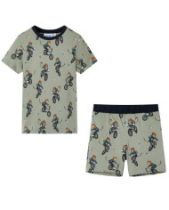 Pyjamas à manches courtes pour enfants kaki clair 116 | Mobilier & Déco