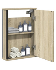 Armoire à miroir de salle de bain chêne sonoma bois ingénierie | Mobilier & Déco