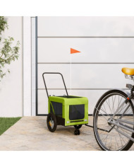 Remorque de vélo pour animaux de compagnie vert et noir | Mobilier & Déco