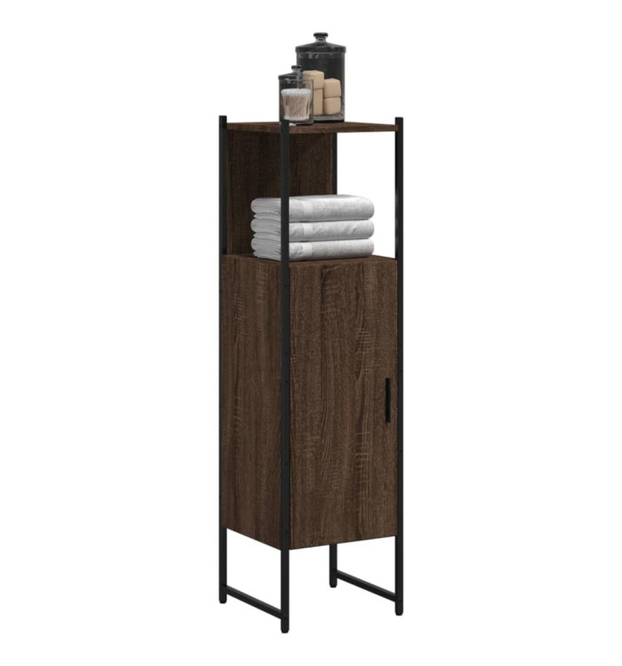 Armoire de salle de bain chêne marron 33x33x120,5 cm | Mobilier & Déco