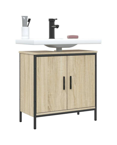 Armoire lavabo de salle de bain chêne sonoma 60x30x60 cm | Mobilier & Déco