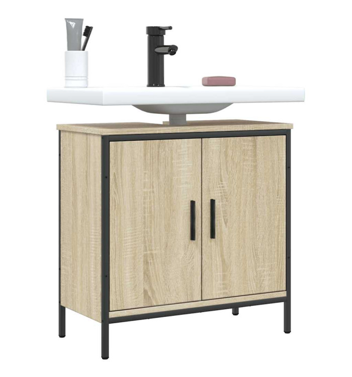 Armoire lavabo de salle de bain chêne sonoma 60x30x60 cm | Mobilier & Déco