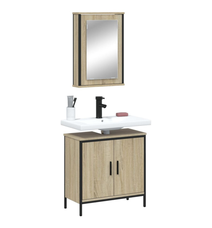 Ensemble de meubles de salle de bain 2 pcs chêne sonoma | Mobilier & Déco