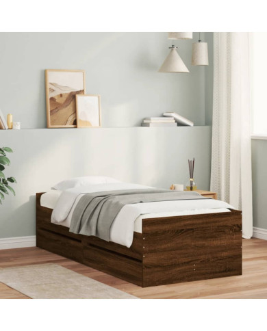 Cadre de lit sans matelas chêne marron 75x190 cm | Mobilier & Déco
