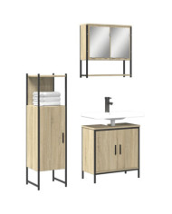 Ensemble de meubles de salle de bain 3 pcs chêne sonoma | Mobilier & Déco