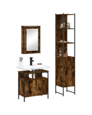 Ensemble de meubles de salle de bain 3 pcs Chêne fumé | Mobilier & Déco
