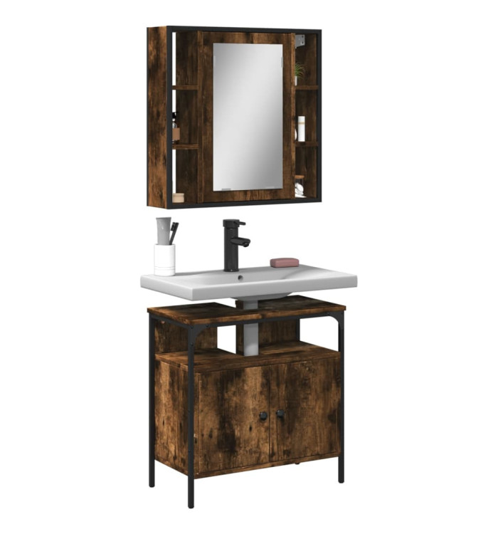 Ensemble de meubles de salle de bain 2 pcs Chêne fumé | Mobilier & Déco