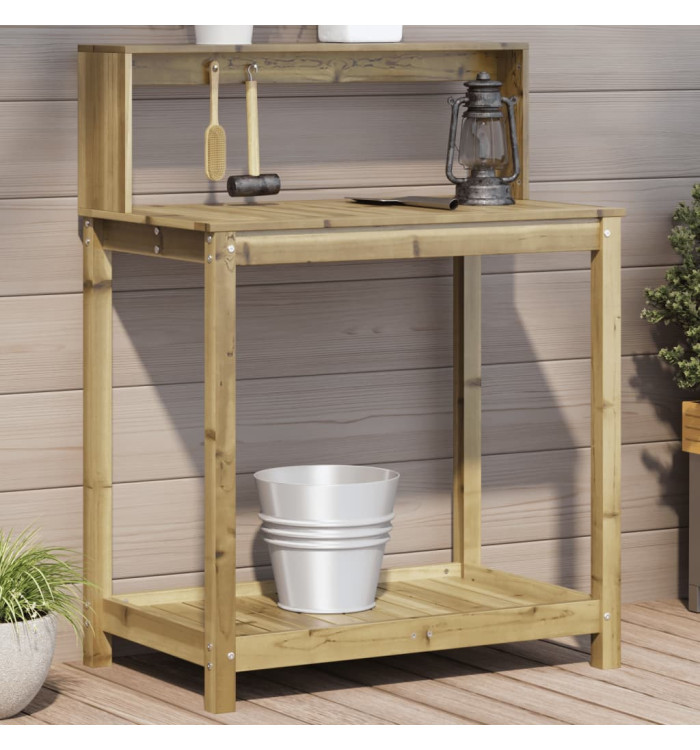 Table de rempotage avec étagères bois de pin imprégné | Mobilier & Déco