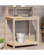 Table de rempotage et étagères 82,5x50x109,5 cm bois massif pin | Mobilier & Déco