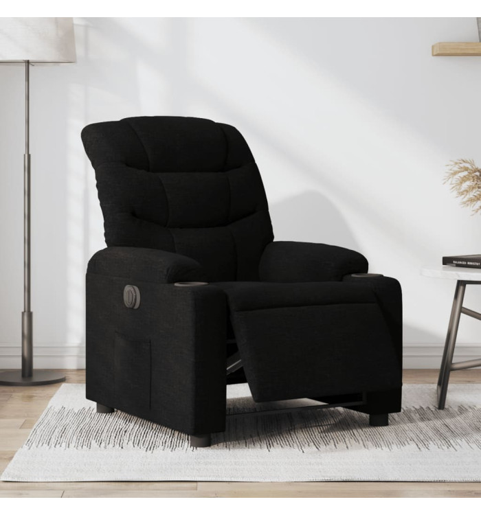 Fauteuil inclinable électrique Noir Tissu | Mobilier & Déco