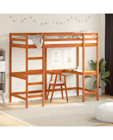 Lit superposé sans matelas cire marron 90x200 cm pin massif | Mobilier & Déco