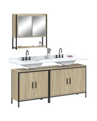 Ensemble de meubles de salle de bain 3 pcs chêne sonoma | Mobilier & Déco