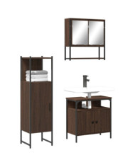 Ensemble de meubles de salle de bain 3 pcs Chêne marron | Mobilier & Déco