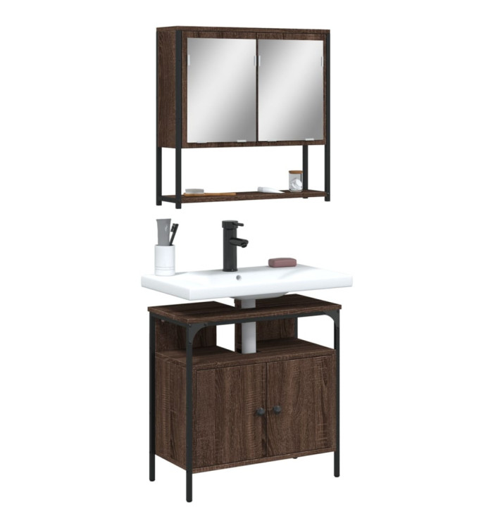 Ensemble de meubles de salle de bain 2 pcs Chêne marron | Mobilier & Déco