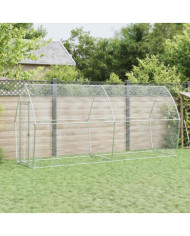 Cage pour poules argenté 400x105x182 cm acier galvanisé | Mobilier & Déco
