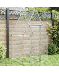 Cage pour poules argenté 100x100x190 cm acier galvanisé | Mobilier & Déco