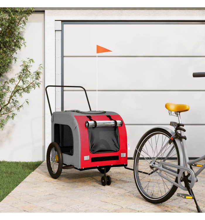 Remorque de vélo pour animaux de compagnie rouge et gris | Mobilier & Déco