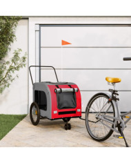 Remorque de vélo pour animaux de compagnie rouge et gris | Mobilier & Déco