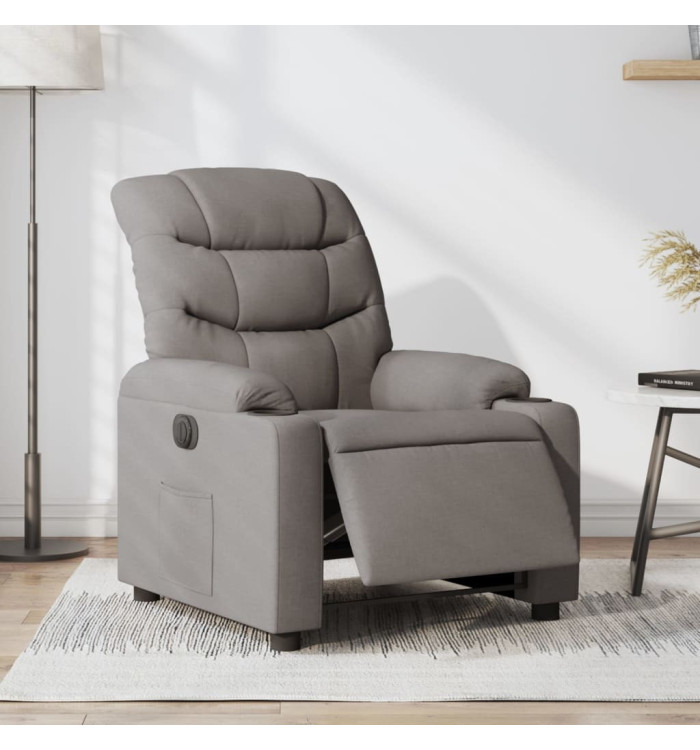 Fauteuil inclinable électrique Taupe Tissu | Mobilier & Déco