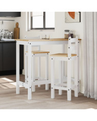 Ensemble de bar 3 pcs Blanc Bois de pin massif | Mobilier & Déco