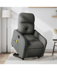 Fauteuil inclinable de massage électrique Gris foncé Tissu | Mobilier & Déco