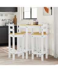 Ensemble de bar 5 pcs Blanc Bois de pin massif | Mobilier & Déco