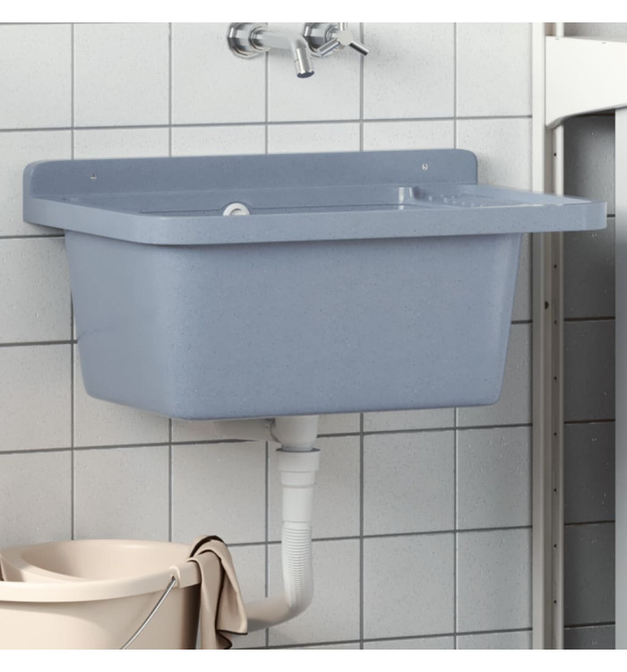 Lavabo pour montage murale gris 60x40x28 cm résine | Mobilier & Déco
