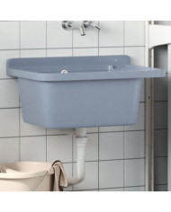 Lavabo pour montage murale gris 60x40x28 cm résine | Mobilier & Déco