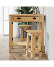 Tabourets de bar lot de 2 bois massif de pin | Mobilier & Déco