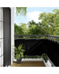 Écran de balcon noir 75x1000 cm 100% polyester oxford | Mobilier & Déco