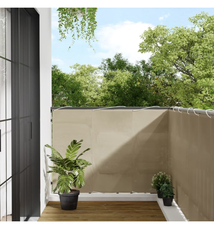 Écran de balcon beige 120x1000 cm 100% polyester oxford | Mobilier & Déco