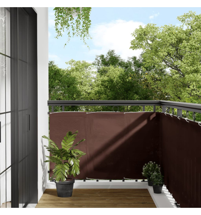 Écran de balcon marron 90x700 cm 100% polyester oxford | Mobilier & Déco