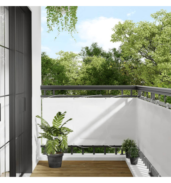 Écran de balcon blanc 75x1000 cm 100% polyester oxford | Mobilier & Déco