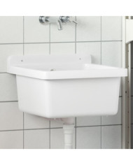 Lavabo pour montage murale blanc 40x40x24 cm résine | Mobilier & Déco