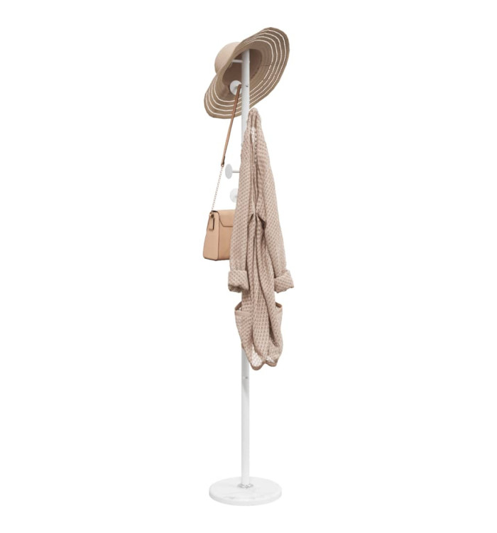 Porte-manteau blanc 176 cm fer enduit de poudre | Mobilier & Déco
