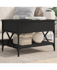 Table basse noir 70x50x50 cm bois d'ingénierie et métal | Mobilier & Déco