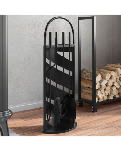 Set d’outils de cheminée 5 pcs 23x15x66 cm acier | Mobilier & Déco